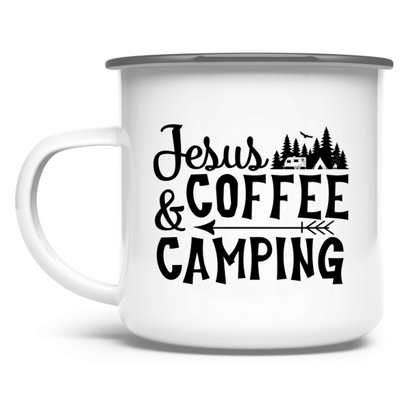 Emaille Tasse jesus coffee camping