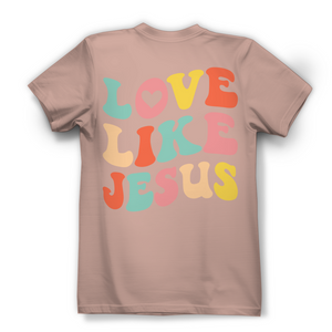 Damen Bio T-Shirt love like jesus retro