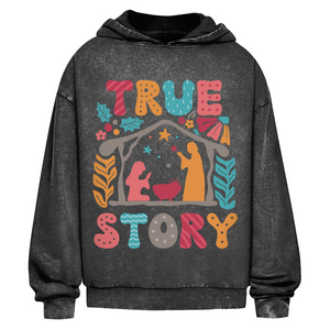 Oversize Washed Hoodie true store weihnachten
