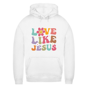 Damen Hoodie love like jesus retro