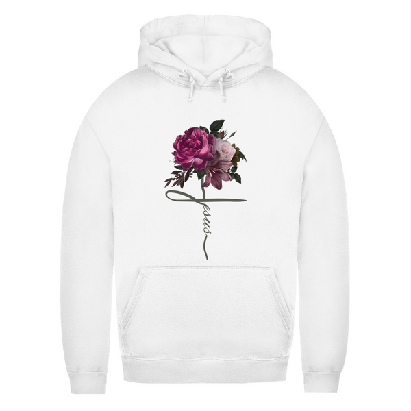 Damen Hoodie jesus blumen