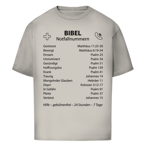 Oversize T-Shirt bibel notfallnummern