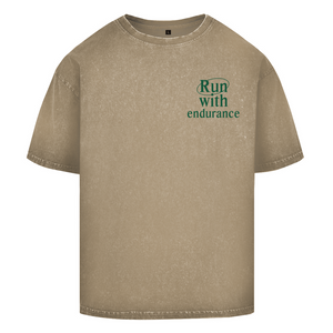 Oversize Washed T-Shirt run with endurance hebrews 12:1