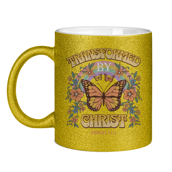 Glitzertasse transformed by christ romans 12:2