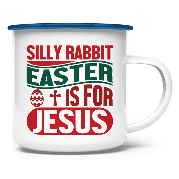 Emaille Tasse silly rabbit ostern osterhase