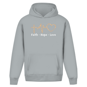 Oversize Hoodie Ohne Kordel faith hope love