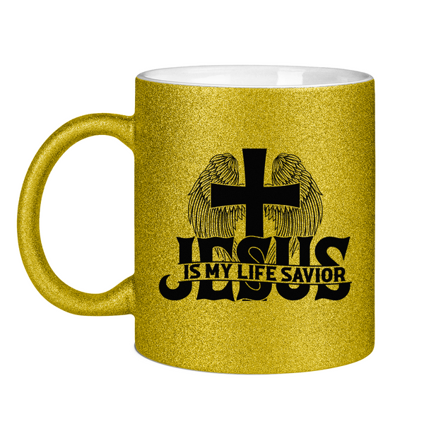 Glitzertasse jesus is my life savior