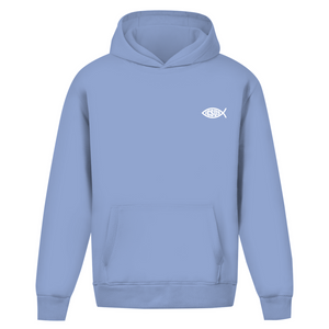 Oversize Hoodie Ohne Kordel fisch symbol ICHTHYS Jesus
