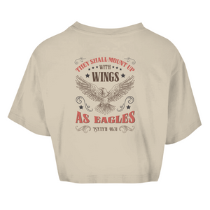 Damen Oversize Crop Top mount up with wings isaiah 40:31