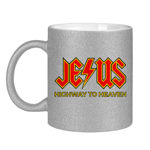 Glitzertasse jesus highway to heaven