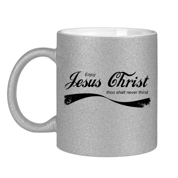 Glitzertasse enjoy jesus christ