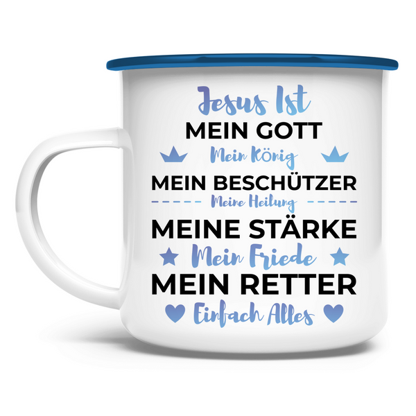 Emaille Tasse jesus ist mein gott