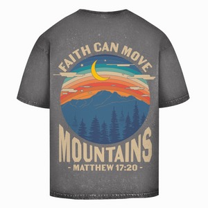 Oversize Washed T-Shirt faith can move mountains matthew 17:20