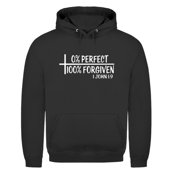 Herren Hoodie 0% perfect 100% forgiven 1 john 1:9