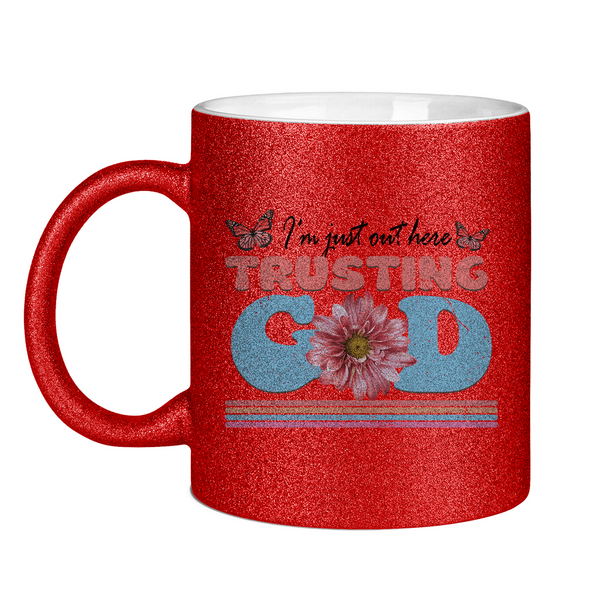 Glitzertasse trusting god