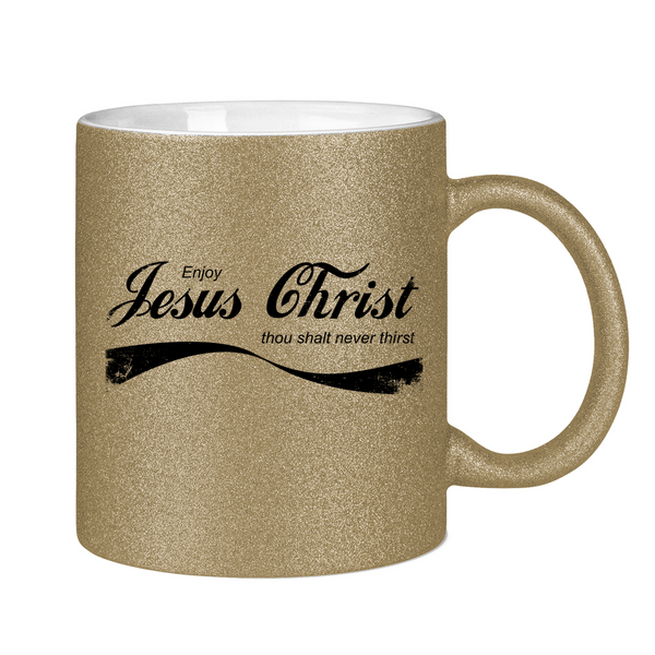 Glitzertasse enjoy jesus christ