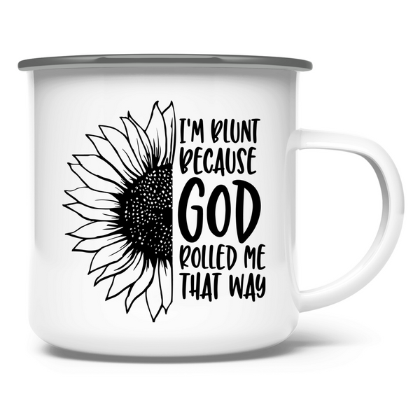 Emaille Tasse i am blunt sonnenblume