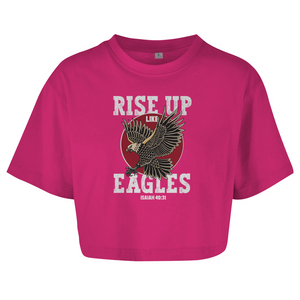 Damen Oversize Crop Top rise up like eagles isaiah 40:31