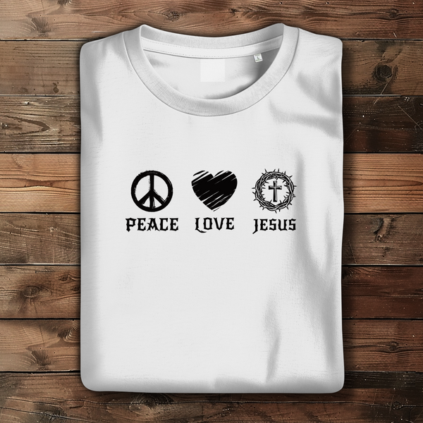 Damen Bio T-Shirt peace love jesus