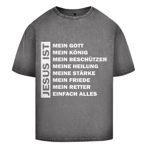 Oversize Washed T-Shirt jesus ist mein gott
