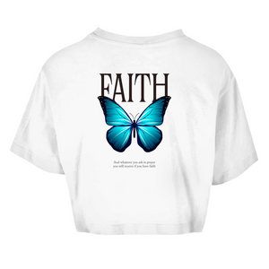 Damen Oversize Crop Top if you have faith