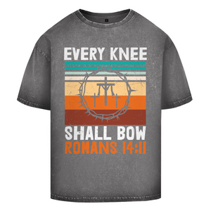 Oversize Washed T-Shirt every knee shall bow romans 14:11