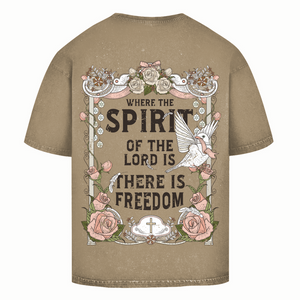 Oversize Washed T-Shirt where the spirit of the lord