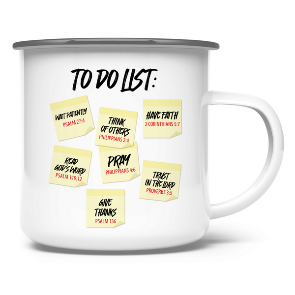 Emaille Tasse to do list psalmen