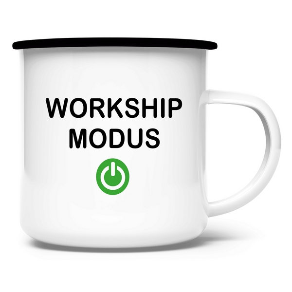 Emaille Tasse workship modus