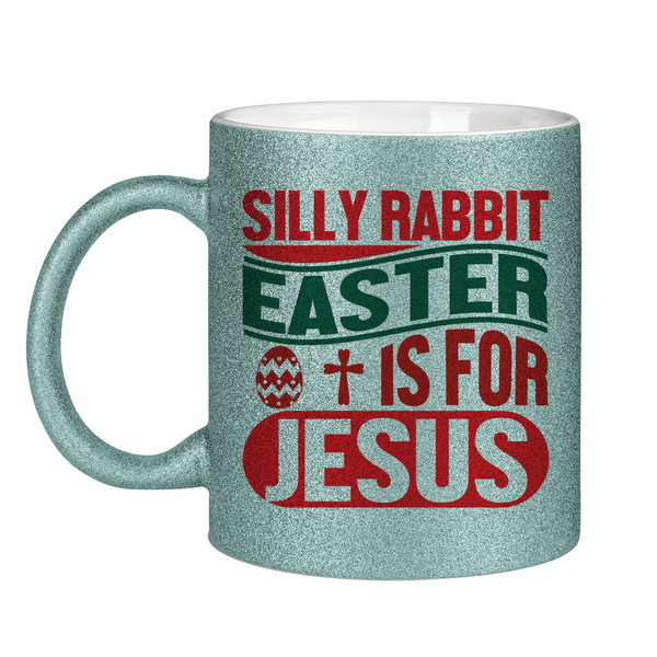 Glitzertasse silly rabbit ostern osterhase