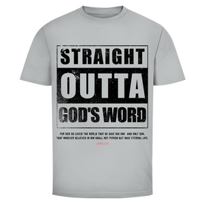 Herren T-Shirt straight outta gods word john 3:16