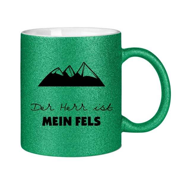 Glitzertasse der herr ist mein fels