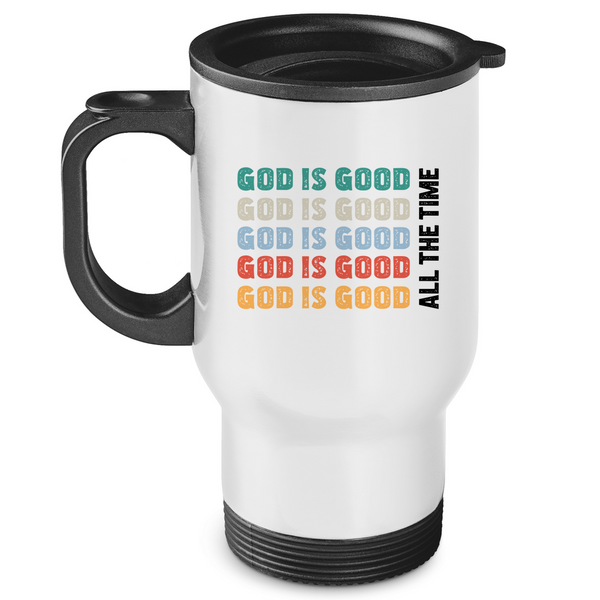 Edelstahl-Thermobecher god is good schriftzug