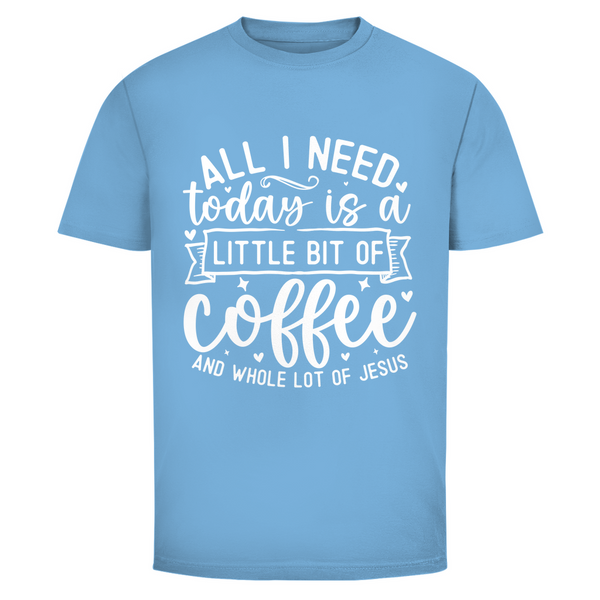 Herren T-Shirt little bit of coffee and whole lot of jesus