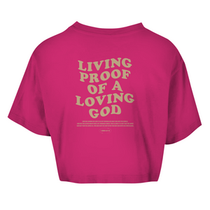 Damen Oversize Crop Top a loving god 1 john 4:9-10