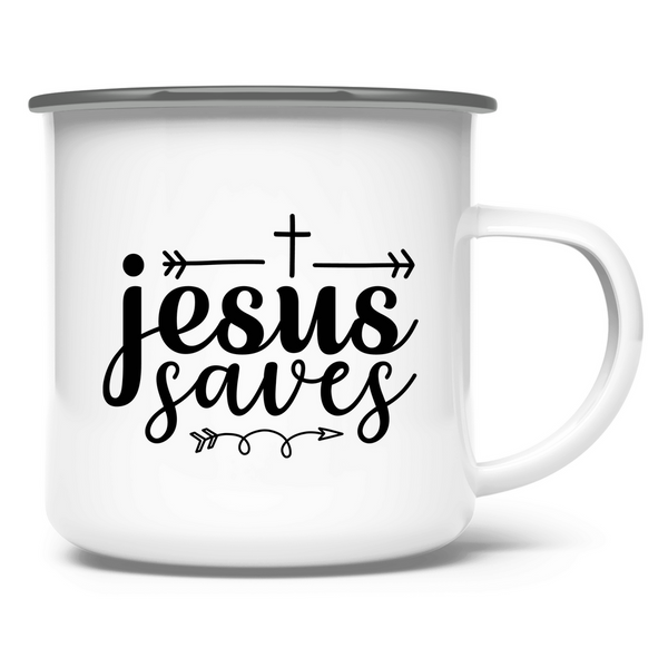 Emaille Tasse jesus saves