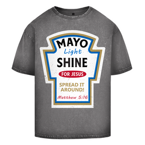 Oversize Washed T-Shirt mayo light shine matthew 5:16
