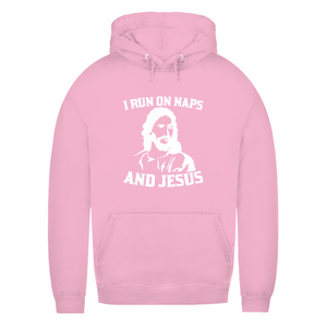 Damen Hoodie i run on naps and jesus
