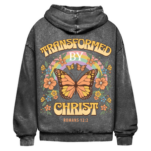 Oversize Washed Hoodie transformed by christ romans 12:2