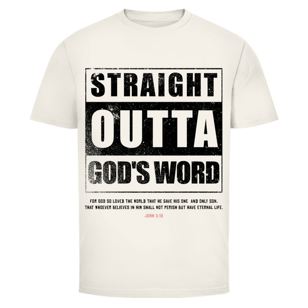 Herren T-Shirt straight outta gods word john 3:16