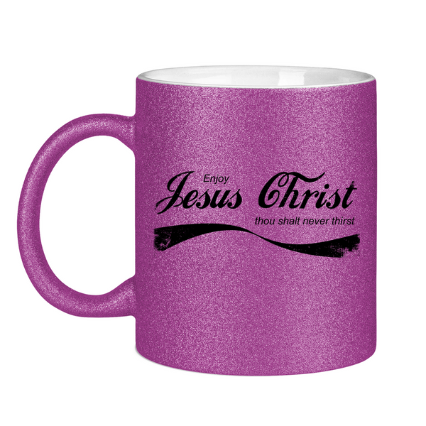 Glitzertasse enjoy jesus christ