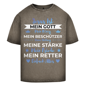 Oversize Washed T-Shirt jesus ist mein gott