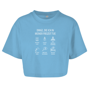 Damen Oversize Crop Top dinge die ich in meiner freizeit tue