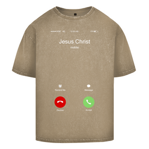 Oversize Washed T-Shirt jesus christ is calling