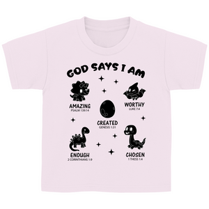 Kinder T-Shirt god says i am amazing psalm 139:14