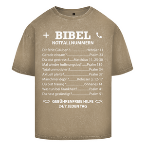 Oversize Washed T-Shirt bibel notfallnummern