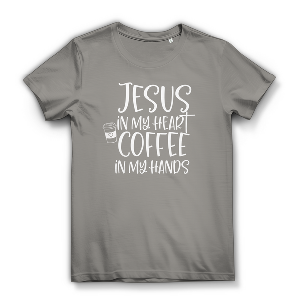 Damen Bio T-Shirt jesus in my heart coffee in my hands