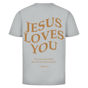 Herren T-Shirt jesus loves you 1 john 4,19