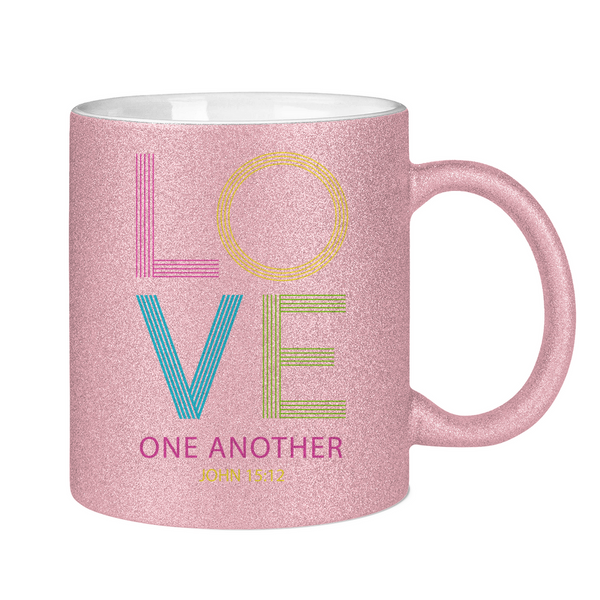 Glitzertasse love one another