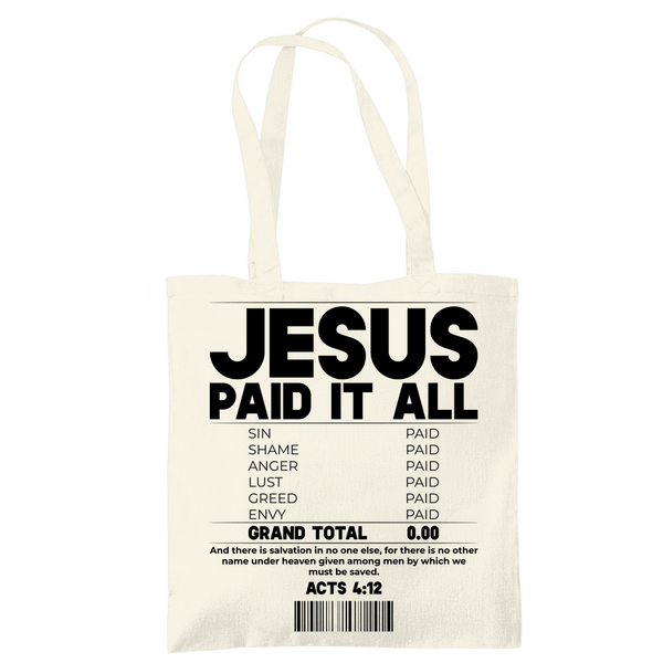 Tragetasche  jesus paid it all